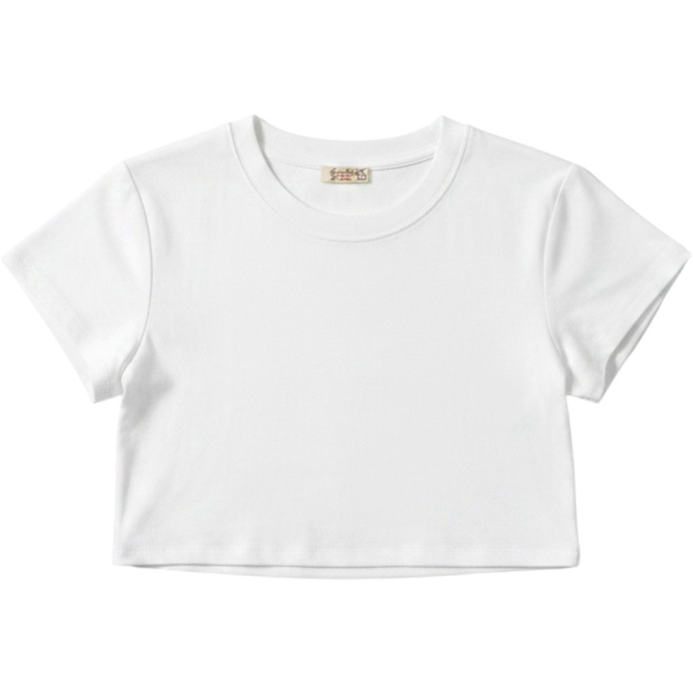 Intimately Free People White Cropped Baby Tee Short Sleeve Crew Neck OB2409410